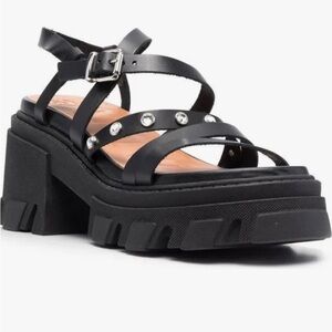 GANNI Women's Black Strappy Sandals